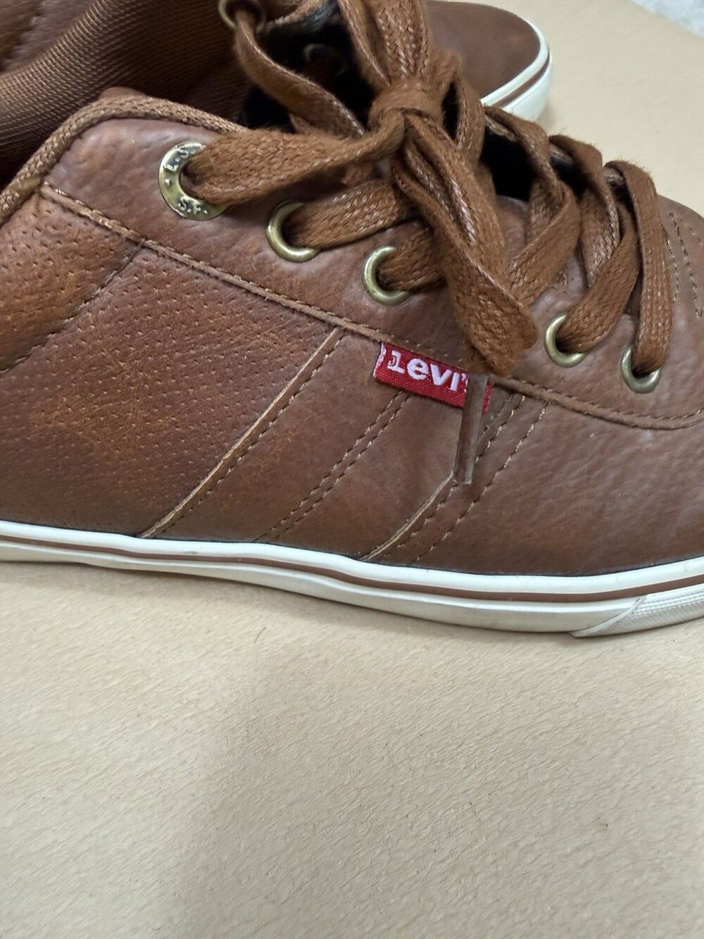 Levi’s Mens‎ Size 10 Brown Black Faux Leather Casual Dress Shoes - Picture 12 of 16